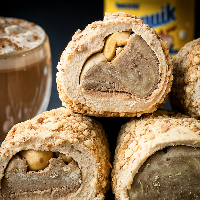 Lukums ar Nesquik kakao garšu un lazdu un mandeļu riekstiem