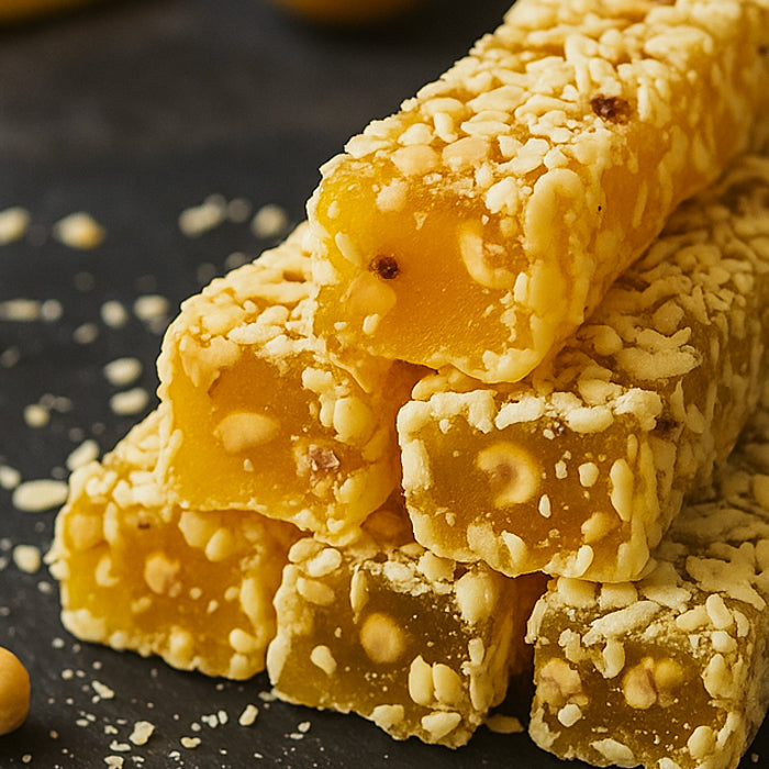 Lukums ar mango garšu un lazdu riekstiem