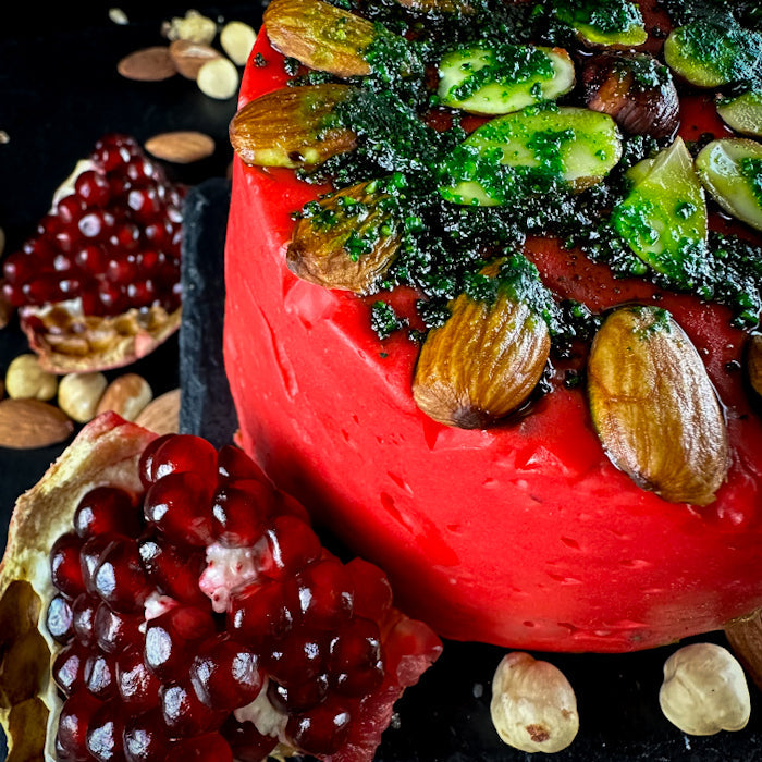 Mini-tortīte no Samarkandas halvas - sulīgs granātābols