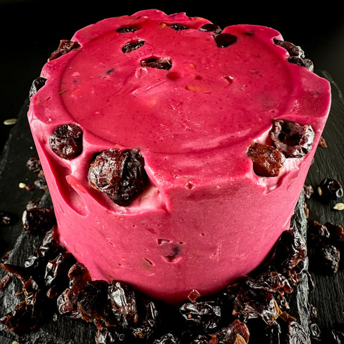 Mini-tortīte no Samarkandas halvas - gardas upenes un dzērvenes