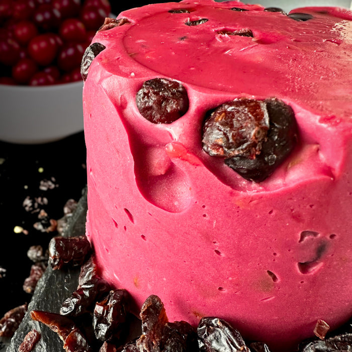 Mini-tortīte no Samarkandas halvas - gardas upenes un dzērvenes