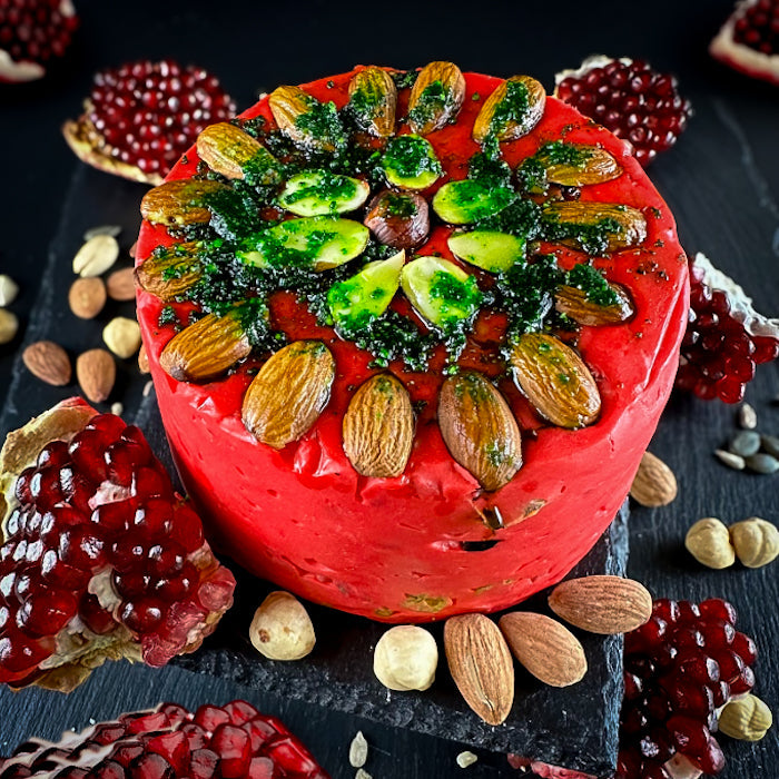 Mini-tortīte no Samarkandas halvas - sulīgs granātābols