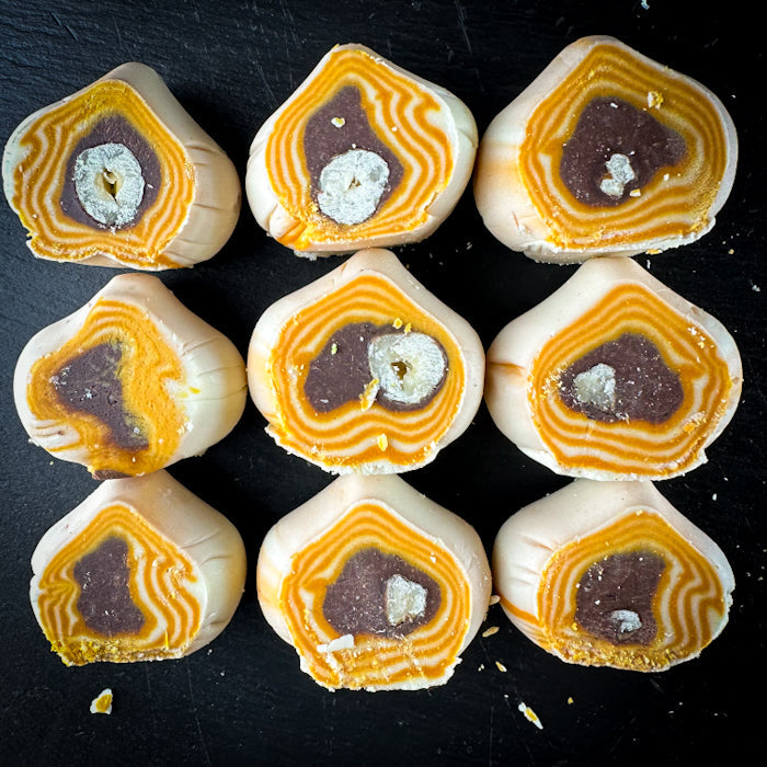 Samarkandas halvas rullīši ar karameļu garšu un lazdu riekstiem