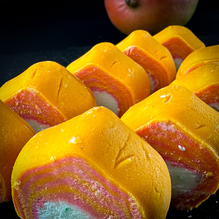 Samarkandas halvas rullīši ar mango-marakujas garšu un marmelādi