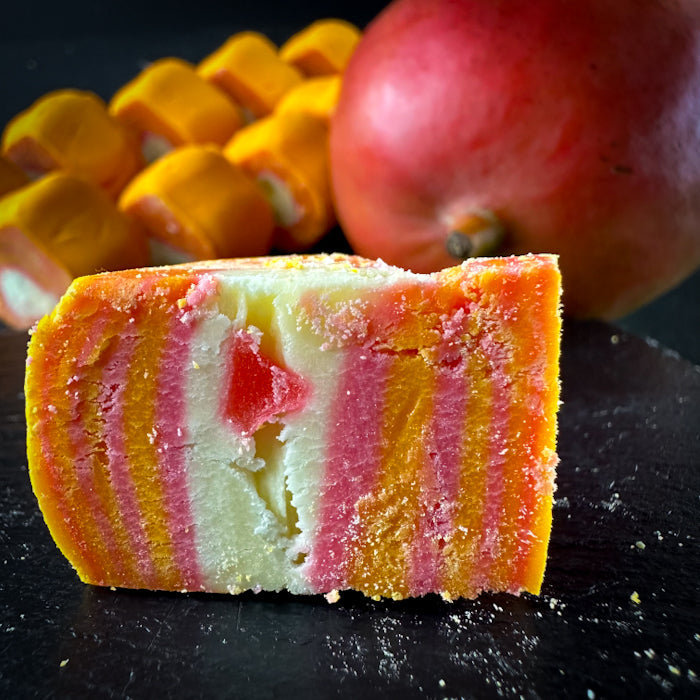 Samarkandas halvas rullīši ar mango-marakujas garšu un marmelādi