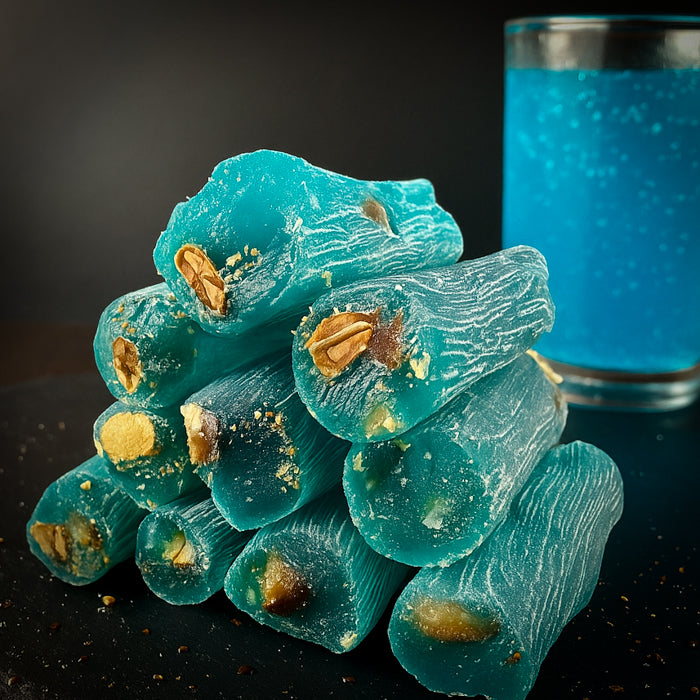 Pirkstiņi "Zilais apelsīns" ar aprikožu kauliņiem